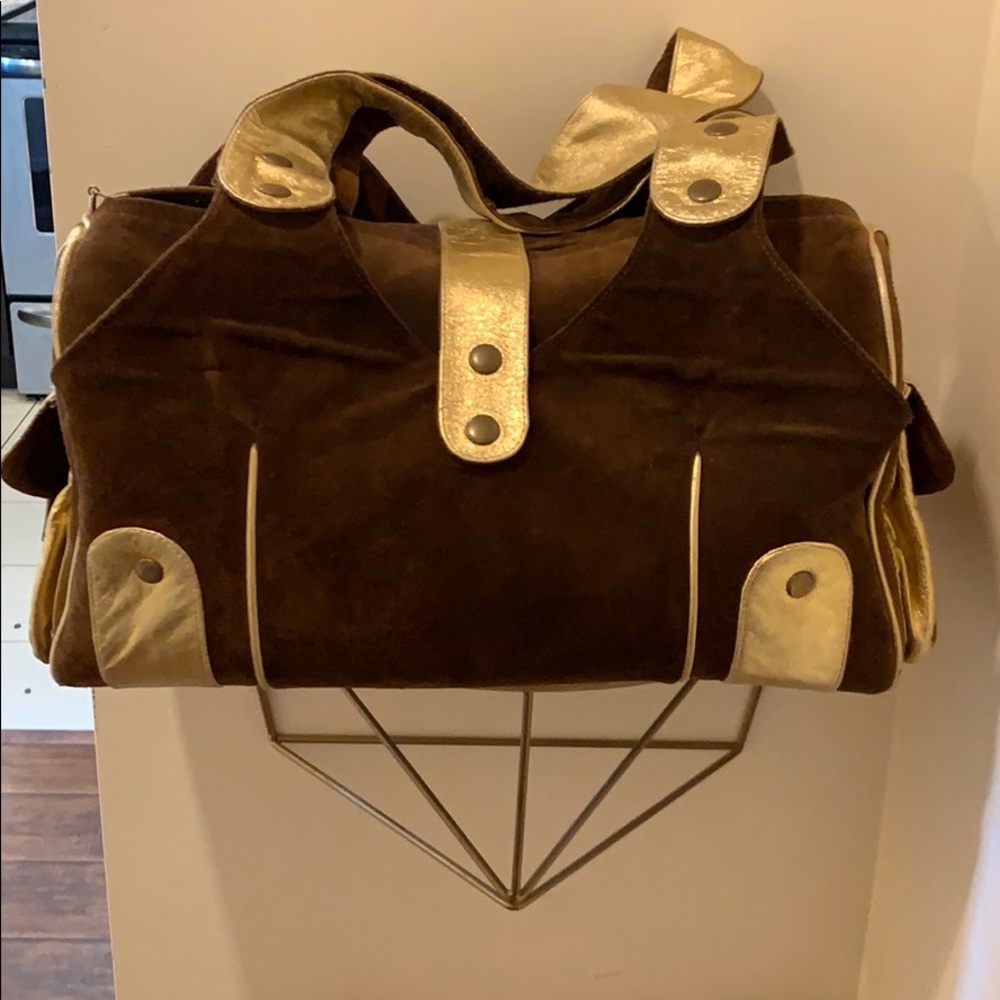 JJ Winters Brown and Gd handbag